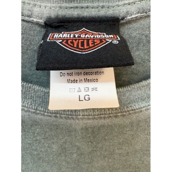 Harley-Davidson Cherohala Skyway Graphic T-Shirt LG Green Short Sleeve - Picture 3 of 5